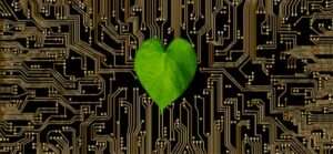 écoconception : circuit imprimé et feuille verte